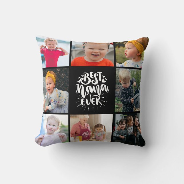 Bästa Nana Någonsin Mormor  Fotokollage  Kudde (Framsida)