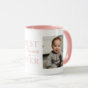 Bästa Nana någonsin Rosa Birthday Anpassningsbar 2 Mugg