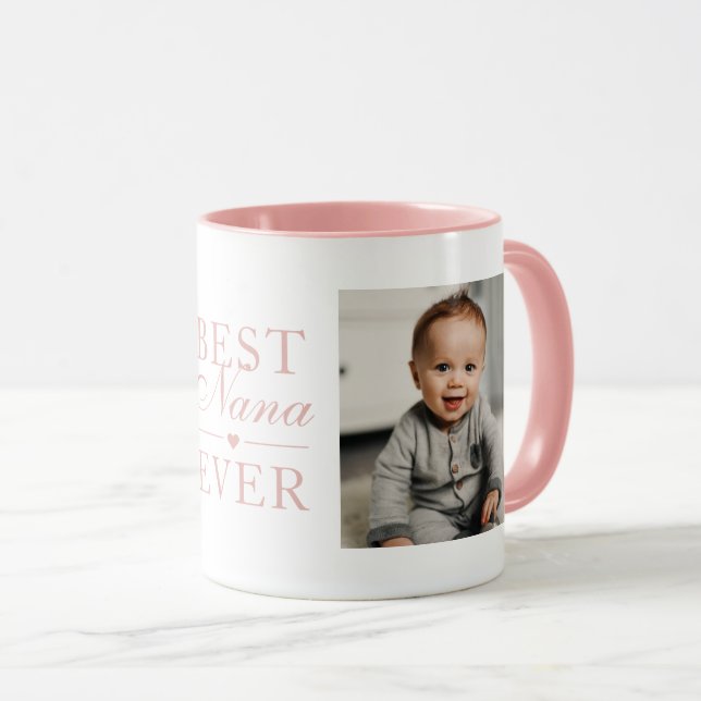 Bästa Nana någonsin Rosa Birthday Anpassningsbar 2 Mugg (Framsida höger)