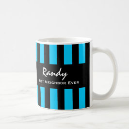 Bästa NEIGHBOR någonsin BLUE-Rand, eget namn V24 Kaffemugg