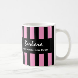 Bästa NEIGHBOR någonsin ROSA Rand Anpassat namn V2 Kaffemugg
