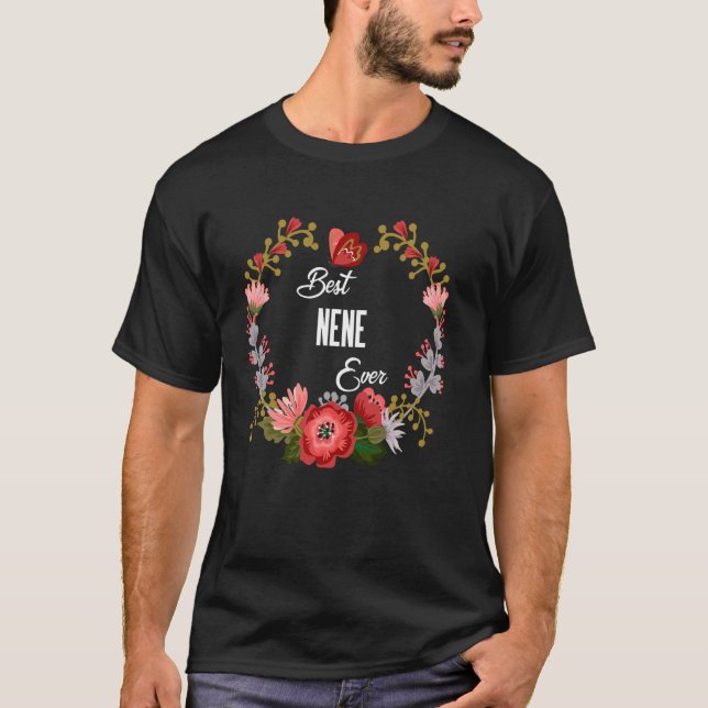 Bästa Nene någonsin-Blommigten Roligt Moster Grand T Shirt (Framsida)