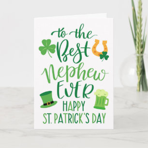 Bästa Nephew någonsin-St patrick's day-typografi Kort