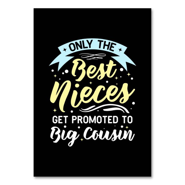 Bästa nieces befordras till stora kusin bordsnummer (Framsidan)