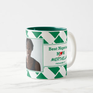 BÄSTA NIGERIAN MAMMA Personlig NIGERIA Flagga Phot Två-Tonad Mugg