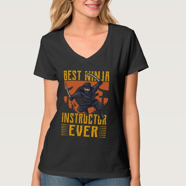 Bästa Ninja-instruktör någonsin Warrior Funny T Shirt (Framsida)
