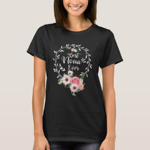 Bästa Nona någonsin-Dekorationen Blommigt Grandma T Shirt