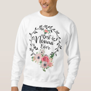 Bästa Nonna-Dekorationen någonsin Blommigt Grandma Lång Ärmad Tröja