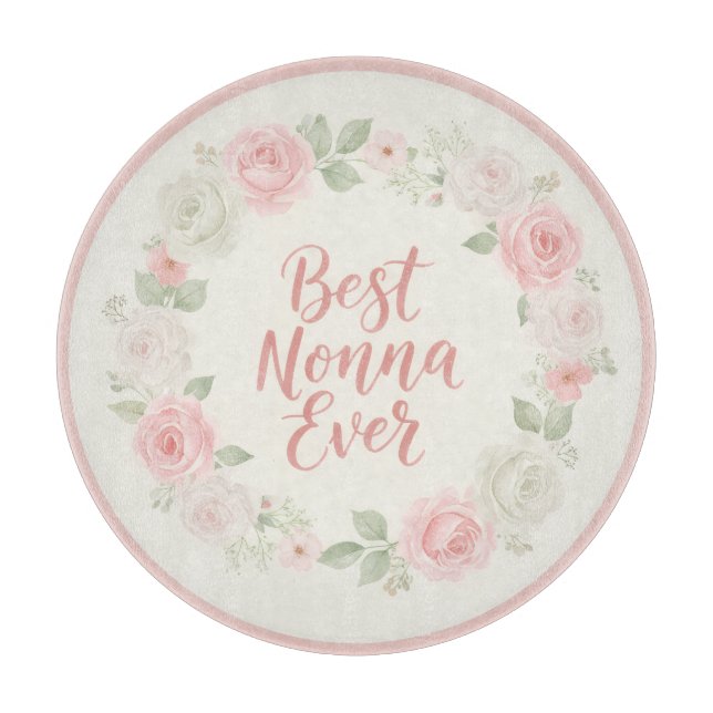 Bästa Nonna någonsin Rosa & Grön Blommig Krans (Framsidan)