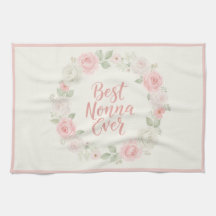 Bästa Nonna någonsin Rosa & Grön Blommig Krans