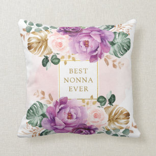 Bästa nonna någonsin Tropiska Blommigtar för f Kudde