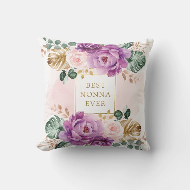 Bästa nonna någonsin| Tropiska Blommigtar för farm Kudde (Framsida)