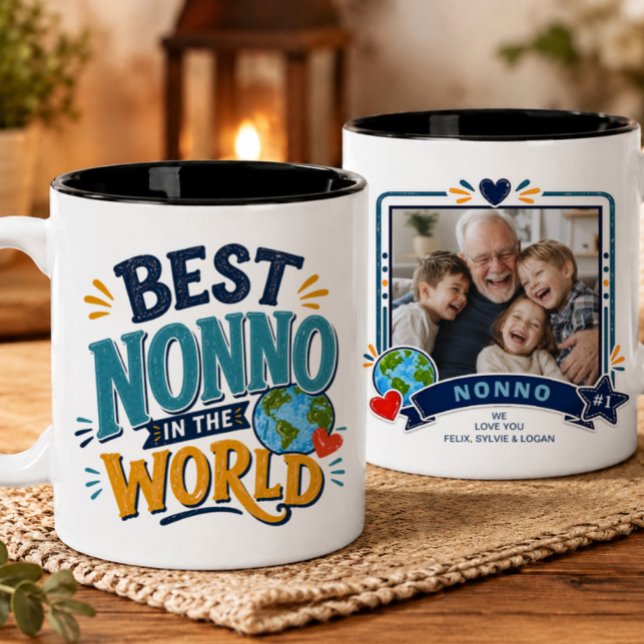 Bästa Nonno i Världen Foto Mugg (Skapare uppladdad)