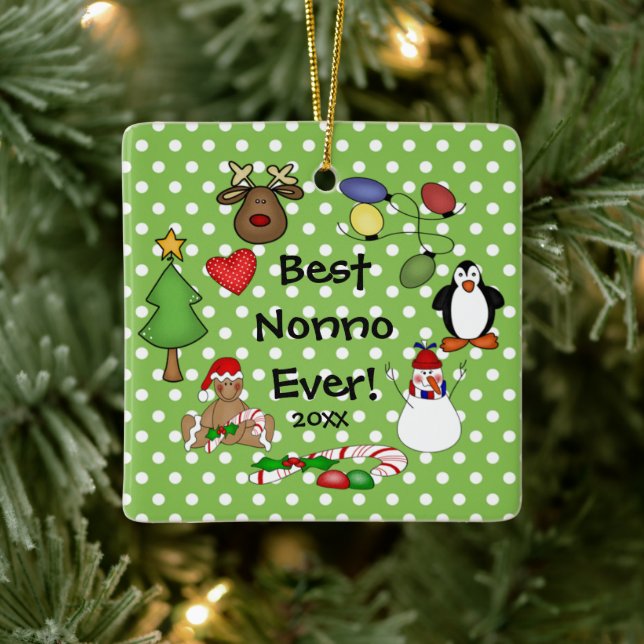 Bästa Nonno Någonsin Julgransprydnad Keramik (Träd)