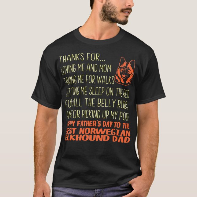 Bästa norska Elkhound Fars dag Gift T Shirt (Framsida)
