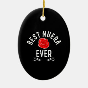 Bästa nuera någonsin spanska dotter i juridik julgransprydnad keramik