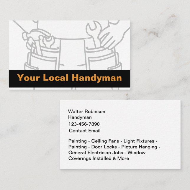 Bästa Nya Handyman Affärskort Visitkort (Fram/baksida)