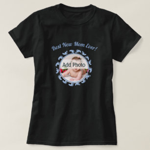 Bästa nya mamma/mor familjefoto baby pojke t shirt