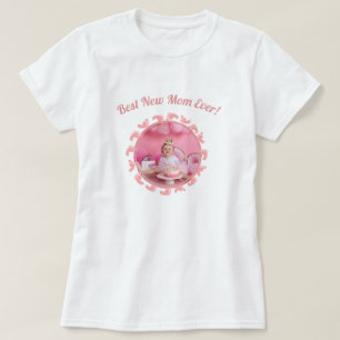 Bästa nya mamma/Mor-familjefotret Foto flicka T-Sh T Shirt