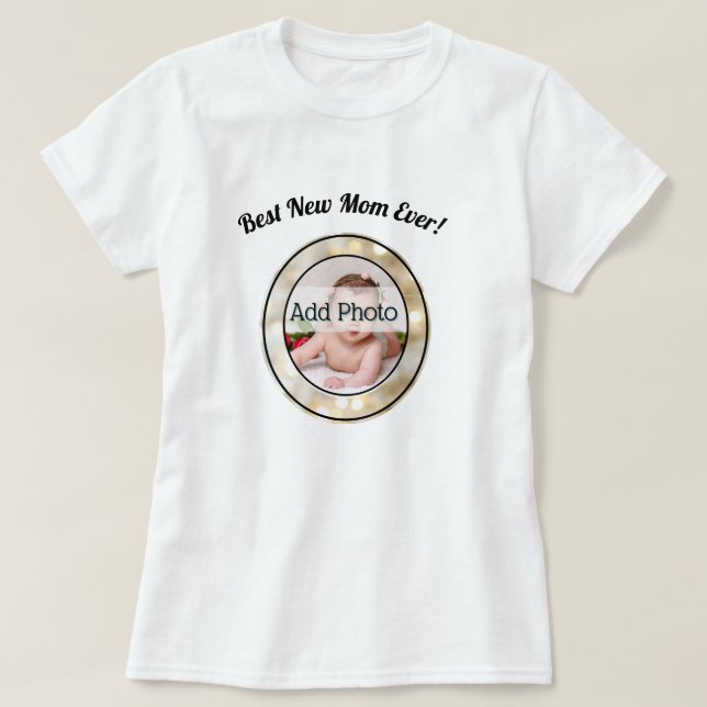 Bästa nya mamma/Mor-familjfoto Ram T Shirt (Design framsida)