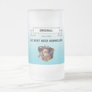 Bästa ölbryggare Lean Blå Vit Gradient Foto Frostat Ölglas