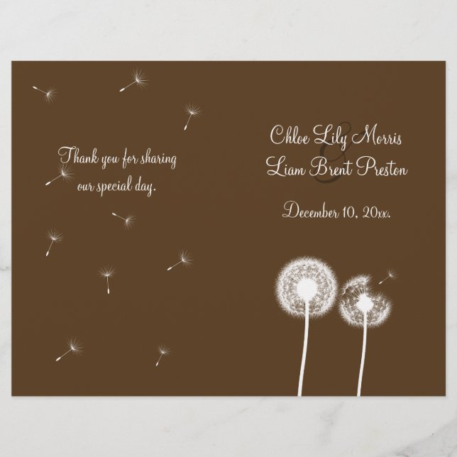 Bästa Önskemål-Bröllopsprogram (brunt) (Framsida)