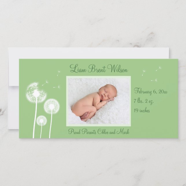 Bästa Önskemål!!!! Födelsemeddelande 2 (grönt) Meddelande (Framsida)