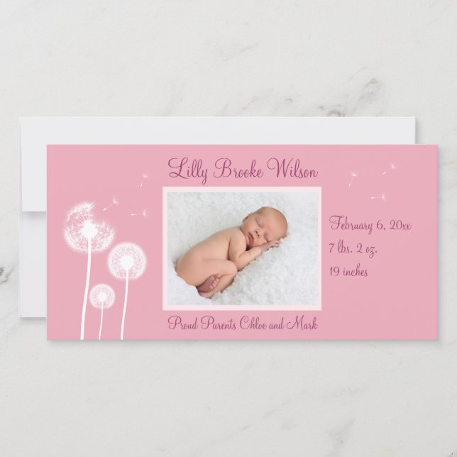 Bästa Önskemål!!!! Födelsemeddelande 2 (rosa) Meddelande (Framsida)