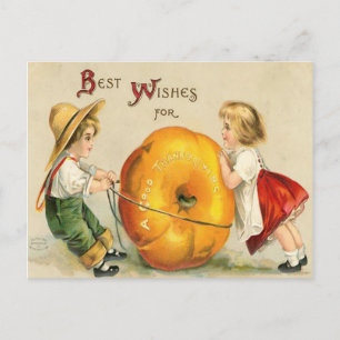 Bästa önskemål för en bra Thanksgiving Antique Vykort