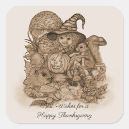 Bästa Önskemål för ett Happy thanksgiving Fyrkantigt Klistermärke