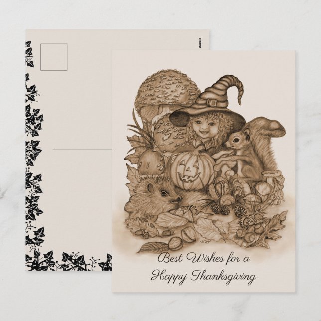 Bästa Önskemål för ett Happy thanksgiving Helg Vykort (Fram/baksida)