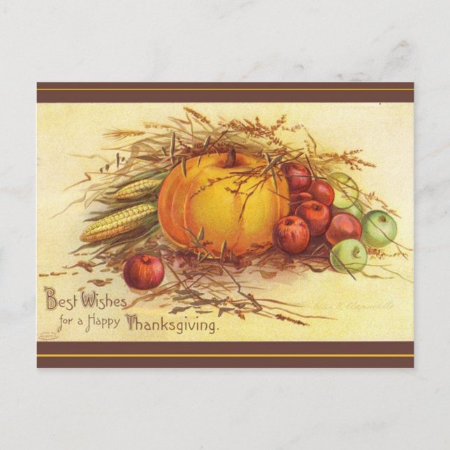 Bästa Önskemål för ett Happy thanksgiving Helg Vykort (Framsida)