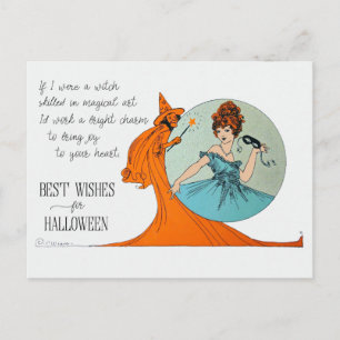 Bästa Önskemål för Halloween Magic Witch-vykort Vykort