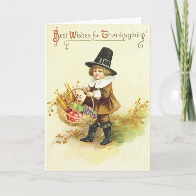 Bästa Önskemål för Thanksgiving Helgkort (Framsida)