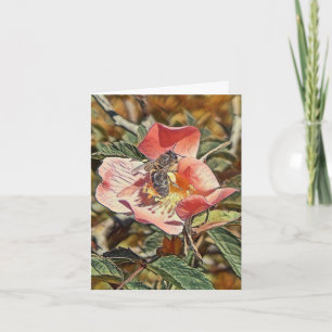 Bästa Önskemål Honungsbi Pastel Art Greeting Card Kort