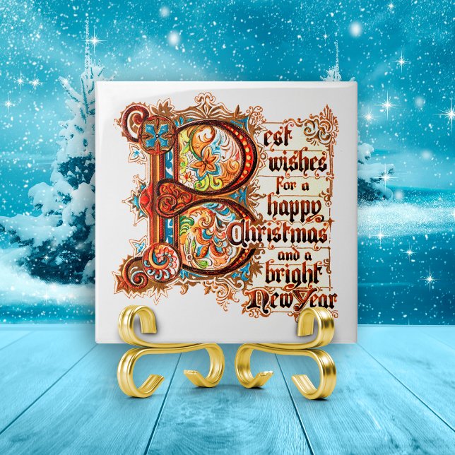 Bästa Önskemål (i belysat Brev) för Julafton Kakelplatta (Skapare uppladdad)