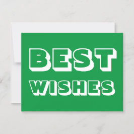 Bästa Önskemål, Lycka till, grönt vit Kort