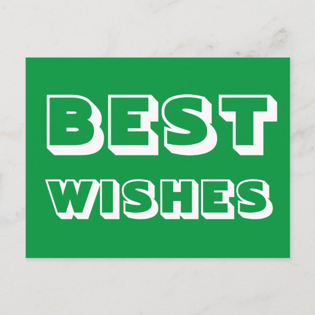 Bästa Önskemål, Lycka till, grönt vit Vykort (Framsida)