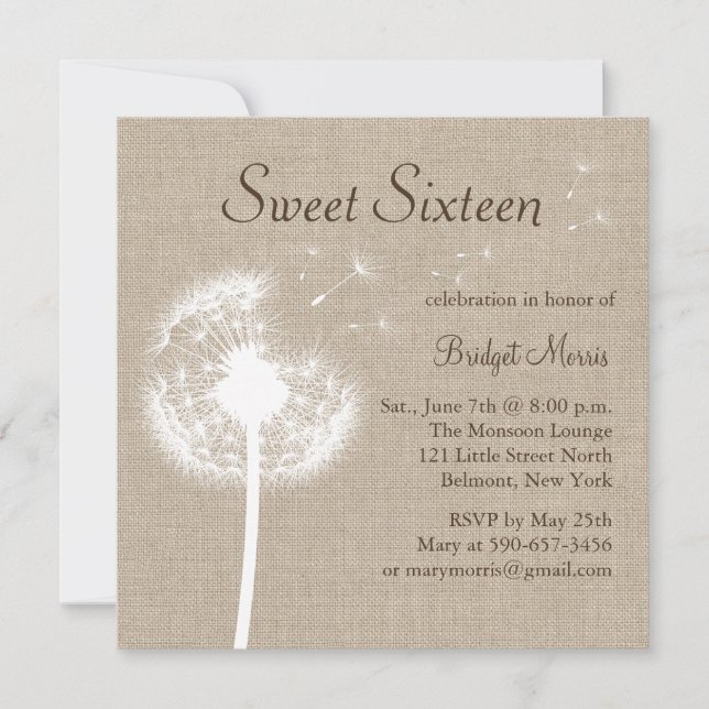 Bästa Önskemål! om inbjudan till Sweet sixteen om  (Framsida)