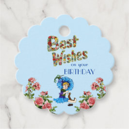 Bästa önskemål på din födelsedag Wildblomma-blommi Gåvor Etiketter