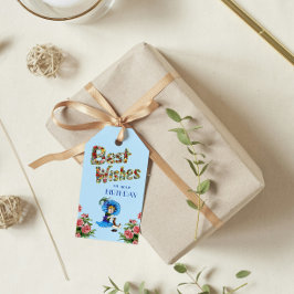 Bästa önskemål på din födelsedag Wildblomma-blommi Presentetikett