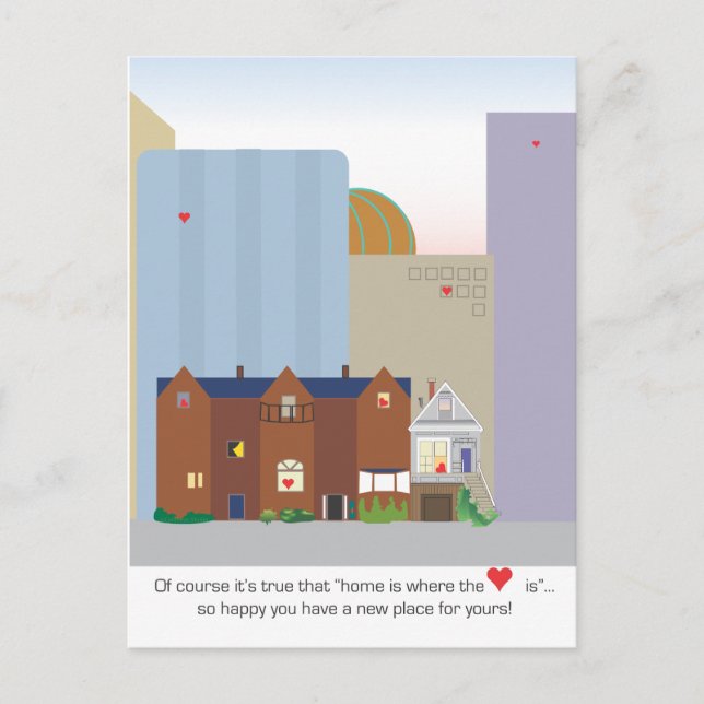 Bästa Önskemål till New City Homeowner vykort (Framsida)