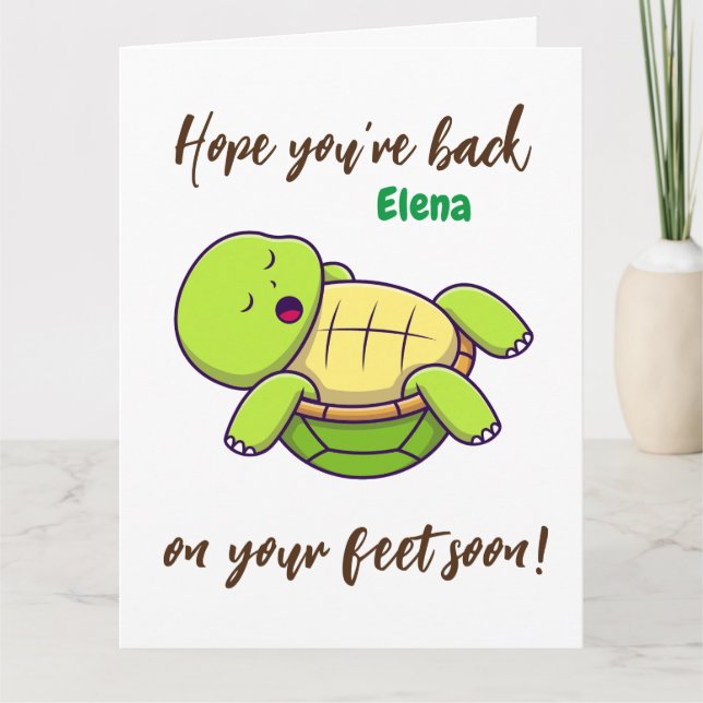 Bästa önskemål - tillbaka på fötter - Bli snart vä Tack Kort (Framsida)