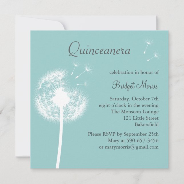 Bästa Önskemål! (turkos) Inbjudningar (Framsida)