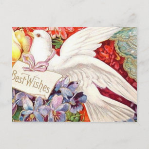 Bästa Önskemål Victorian Dove Bröllop-födelsedagen Vykort