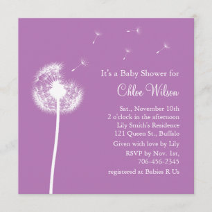 Bästa önskningar! Baby shower-inbjudan (lila) Inbjudningar