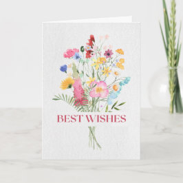 Bästa önskningar bukett blommor kort