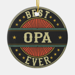 Bästa Opa någonsin Retro Vintage Grandpa Fars dag Julgransprydnad Keramik
