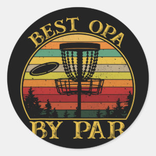 Bästa Opa Par By Rolig Discgolfing Farfar  Runt Klistermärke