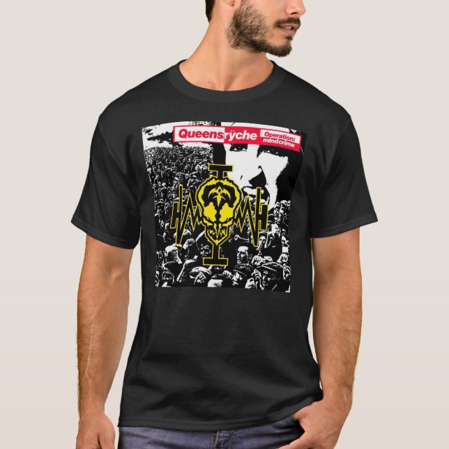 Bästa OPERATION MINDCRIME&x27;88 Queensrčche T-shi T Shirt (Framsida)